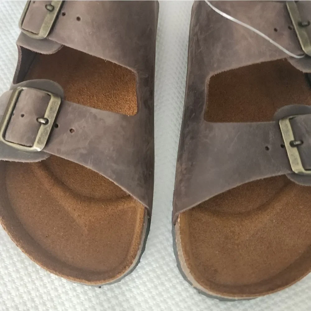 DUCCELLI Made in Italy Evan Terra leather comfort lagenlook buckle Sandals